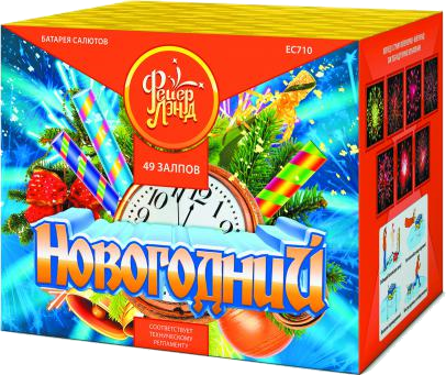 Крупный фейерверк Новогодний