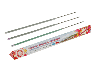 Бенгальский огонь «Свеча бенгальская 300 мм. Триколор ( в уп. 3 шт.)»